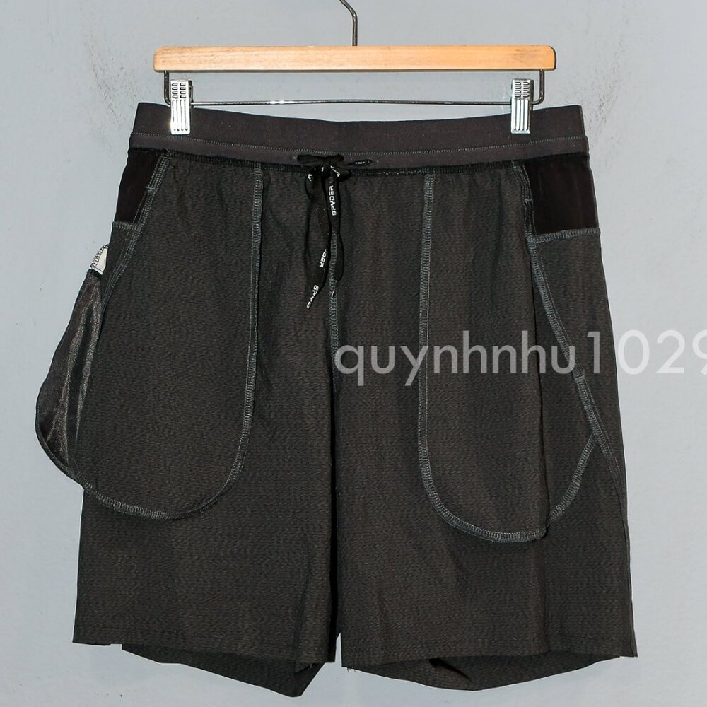 Spyder Men's Proweb Stretch Zippered Pockets Active Shorts in Black color - Picture 6 of 9